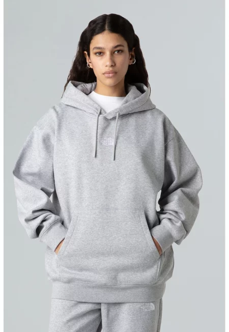 Худи Essential с паднали ръкави - Светлосив меланж