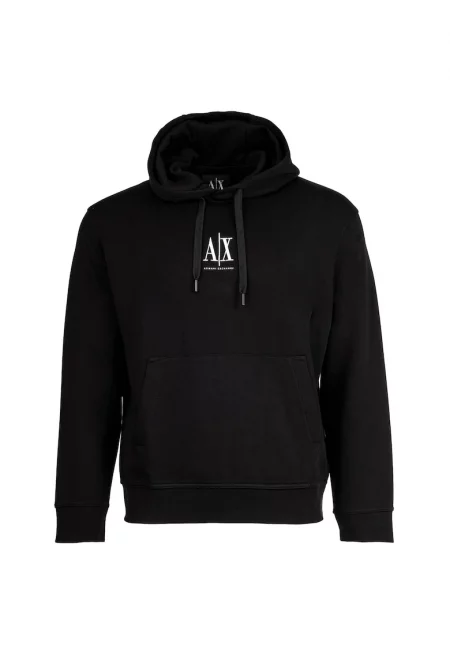 Худи с джоб кенгуру - Черен