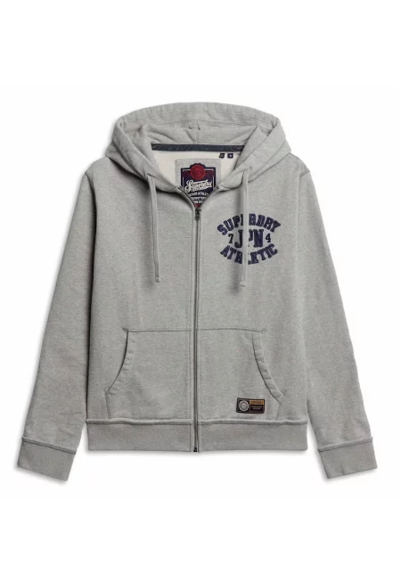 Худи Vintage Athletic с цип и скосени джобове