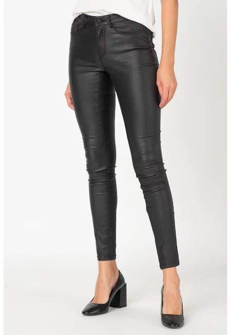 Импрегнирани прилепнали дънки Anne - Черен