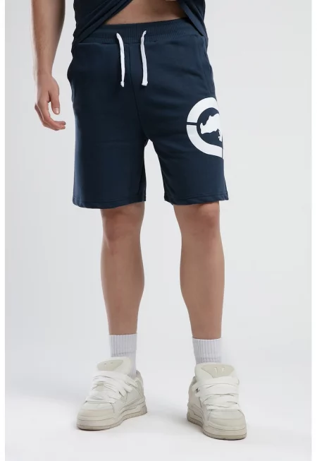 Къс панталон с връзка - Бял/Тъмносин