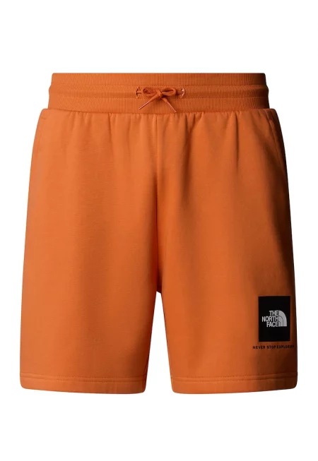 Къс панталон с връзка и лого - Тъмно оранжево
