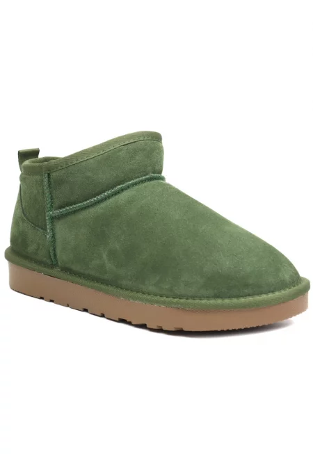 Къси дамски боти I1200 велур зелени