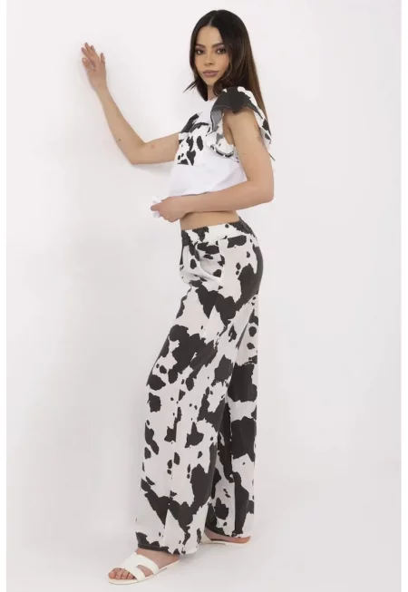 Комплект с принт и волани - Един размер