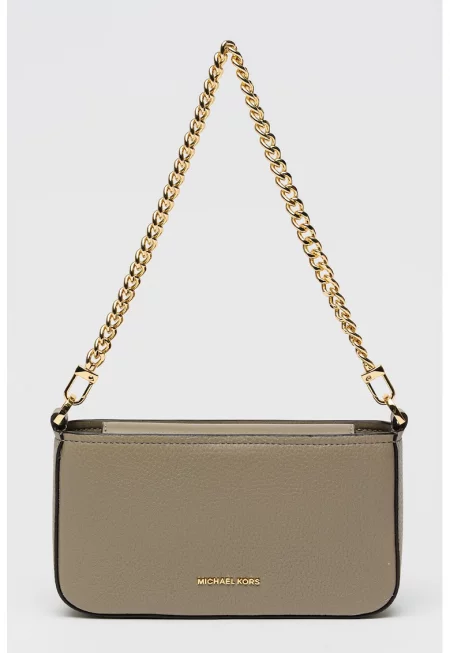 Кожена чанта през рамо Bryant с отделяща се дръжка-верижка - Сиво-кафяв