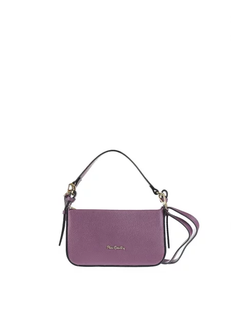 Кожена чанта през рамо Elowen - Тъмновиолетов