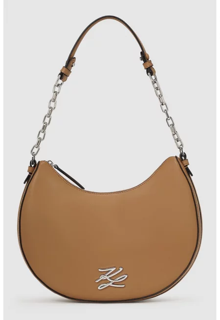 Кожена чанта за рамо Autograph Moon - Карамел