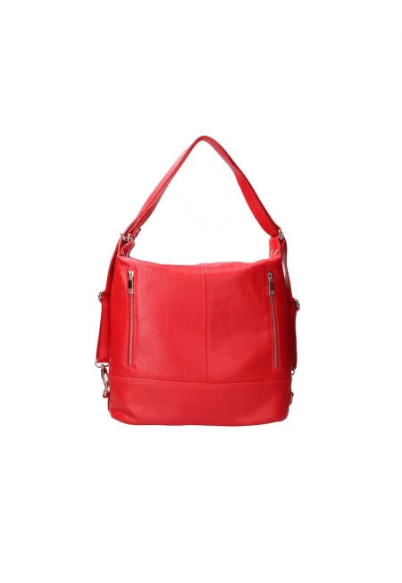 Кожена конвертируема чанта - Червен