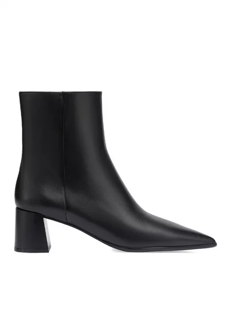 Кожени боти с остър връх - Черен
