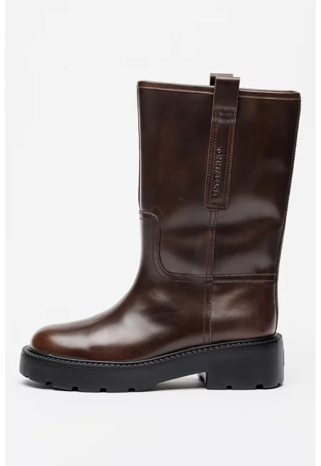 Кожени ботуши с лого