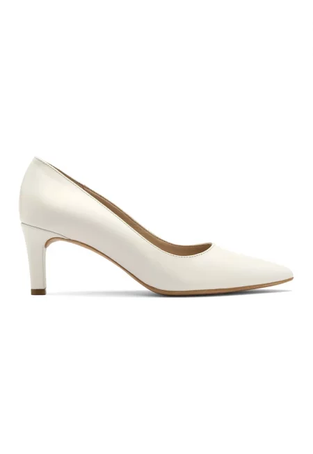 Кожени обувки Sharon с остър връх - Крем