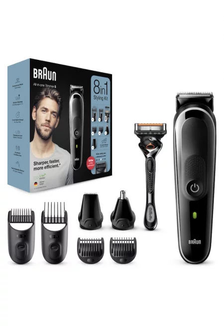 Машинка за подстригване  MGK5360 Wet&Dry - Многофункционална - 13 настройки за дължина - 8 в 1 - 4 гребена - 2 допълнителни аксесоара - Самобръсначка ...