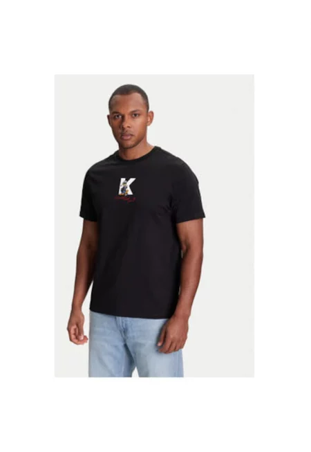 Мъжка тениска  755099 553270 - Органичен памук - Черна - Черен