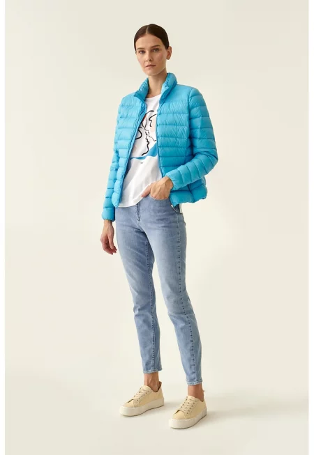 Олекотено яке с цип - Светлосин