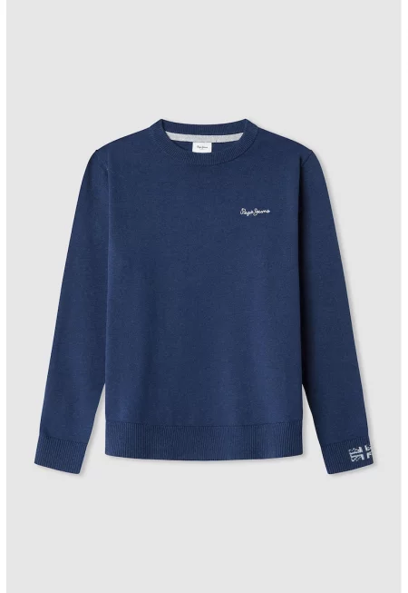 Памучен пуловер с лого