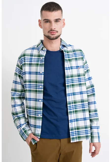 Памучна риза Oxford с каре