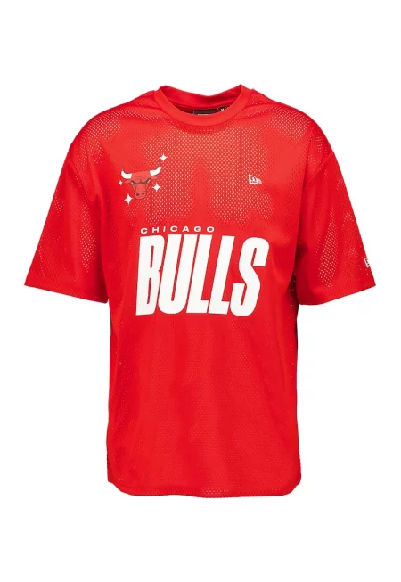 Памучна тениска Chicago Bulls NBA - Бял/Аленочервен