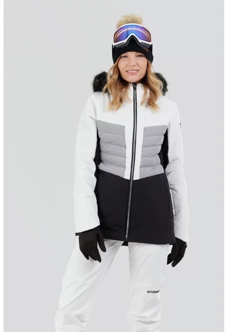Подплатено ски яке Salina - Бял/Черен
