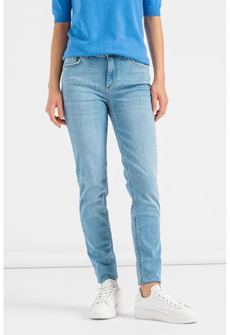 Прилепнали дънки с 5 джоба - Светлосин