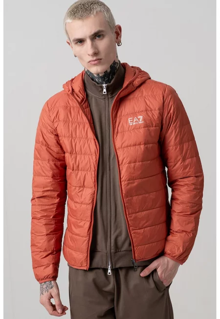 Пухено зимно яке - Бледочервен