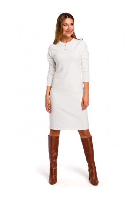 Пуловерна рокля -  памук/еластан - черна