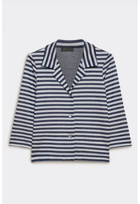 Раирано сако - Светло сив/Тъмносин