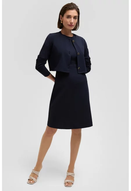 Разкроена рокля без ръкави - Ултрамарин синьо