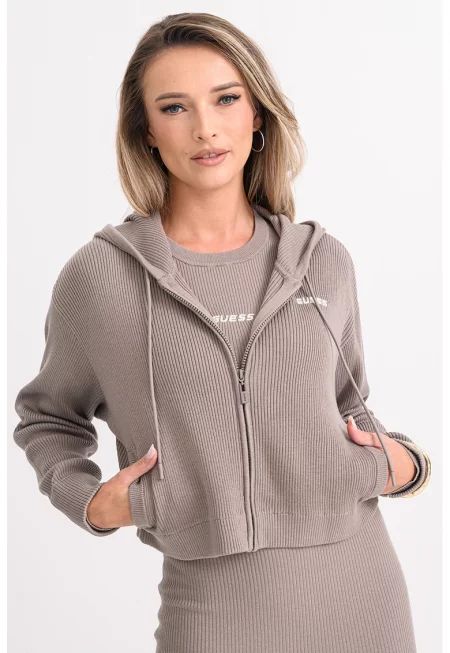 Рипсено худи с джобове