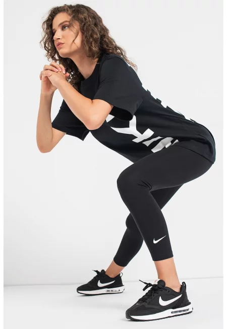 Скъсен клин Sportswear с висока талия - Черен