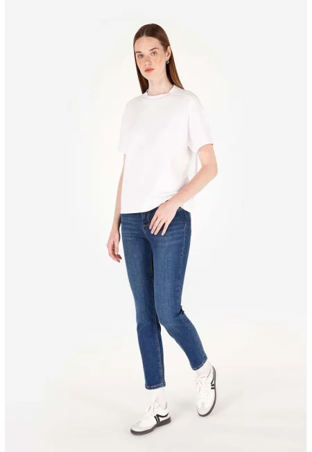 Слим капри дънки - Кралско Синьо