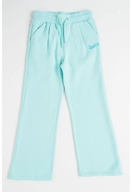 Спортен панталон с връзка и странични джобове - Ментово зелено