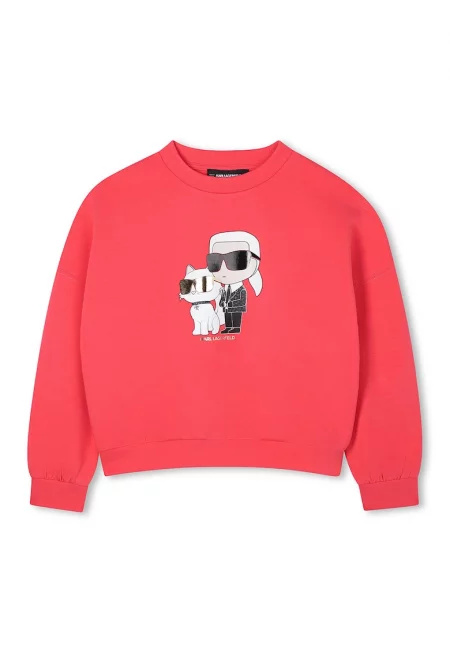 Суитшърт с лого - Корал