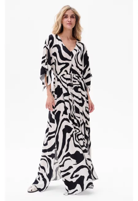 Suspito Zebra Maxi Dress With Slits
