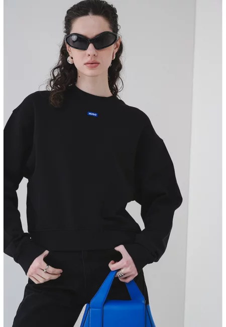 Свободен суитшърт Delessa - Черен