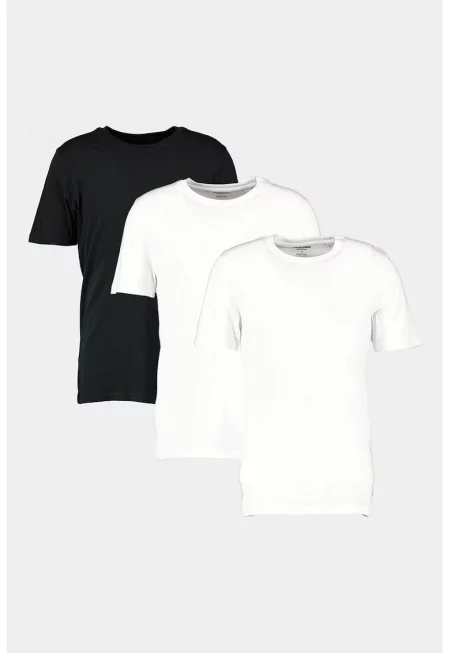 Тениски от органичен памук - 3 броя - Бял/Черен