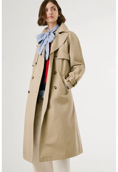Тренч с копчета и колан - Бежов