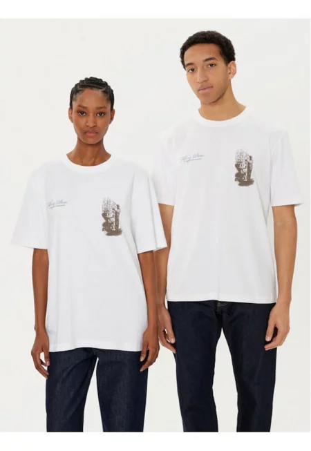 Унисекс тениска -  305038647 - Органичен памук - Бяла - Бял