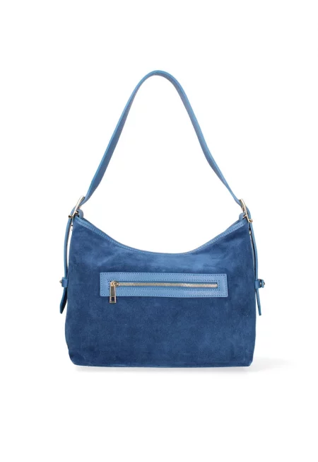 Велурена чанта за рамо Araminta Pro - Тъмносин