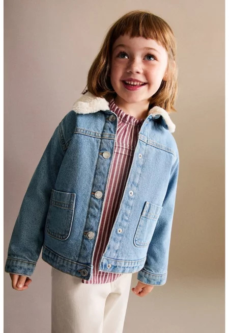 Яке от деним с яка от еко пух