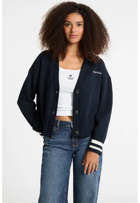 Жилетка с паднали ръкави - Тъмносин