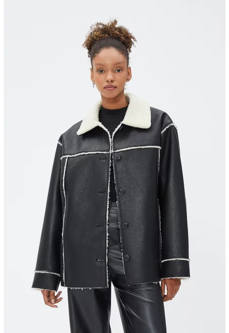 Зимно яке от еко кожа с вата от еко вълна