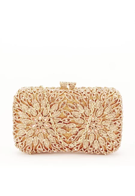 Златна луксозна чанта клъч ME-1134 06 12618 - Златист