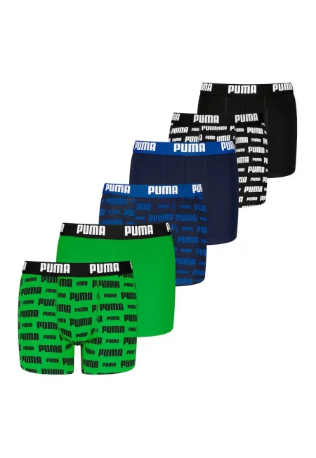 Боксерки с лога - 6 чифта - Зелен/Черен/Син