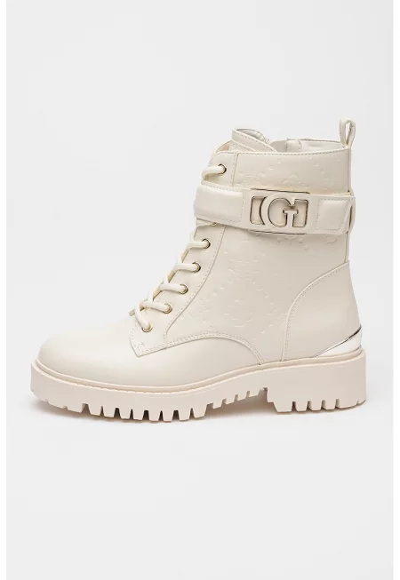 Боти от еко кожа с метално лого