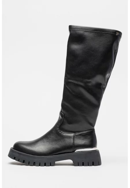 Ботуши от еко кожа - Черен