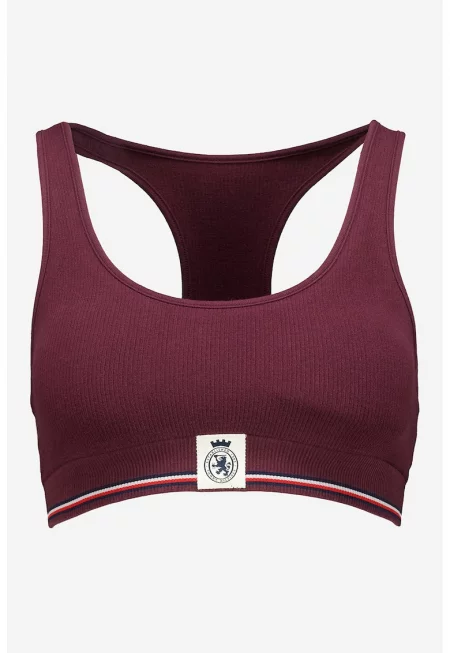 Бюстие с лого и изрязан гръб - Бордо