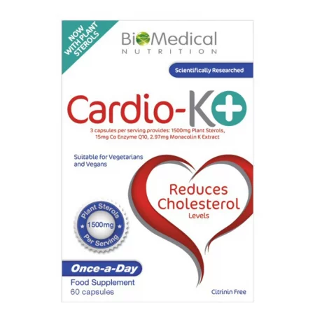 Cardio-K (Монаколин K 2.5 mg от червен ориз + Коензим Q10 10 mg) – Нормален холестерол, 60 капсули