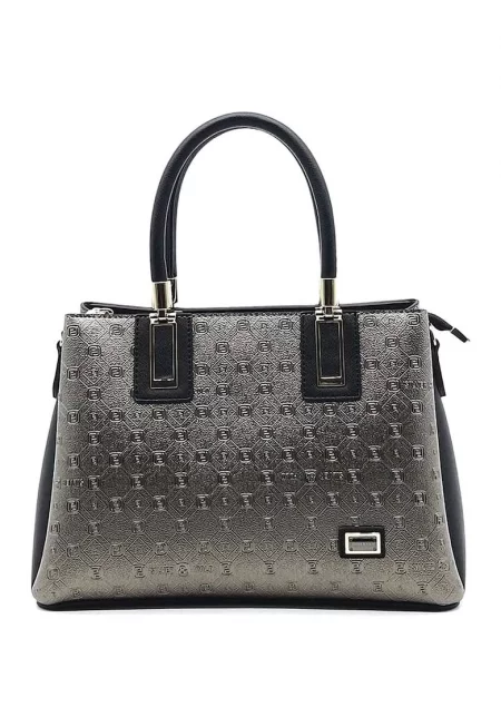 Чанта от еко кожа - Златист/Черен