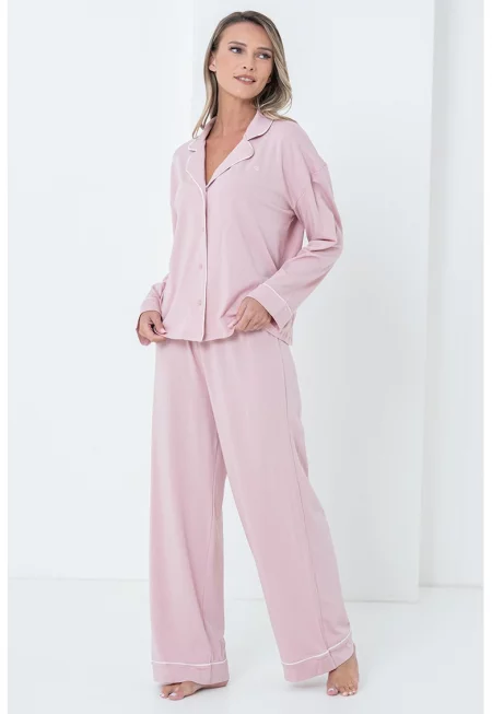 Дълга пижама с органичен памук и модал