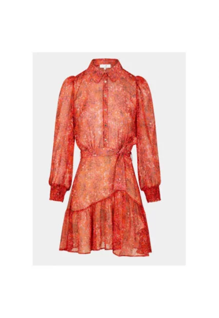Дамска рокля -  303917821 - Полиестер - Оранжев